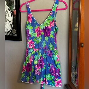 Vintage Maxine of Hollywood Blue and Purple Floral Dress